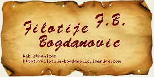 Filotije Bogdanović vizit kartica